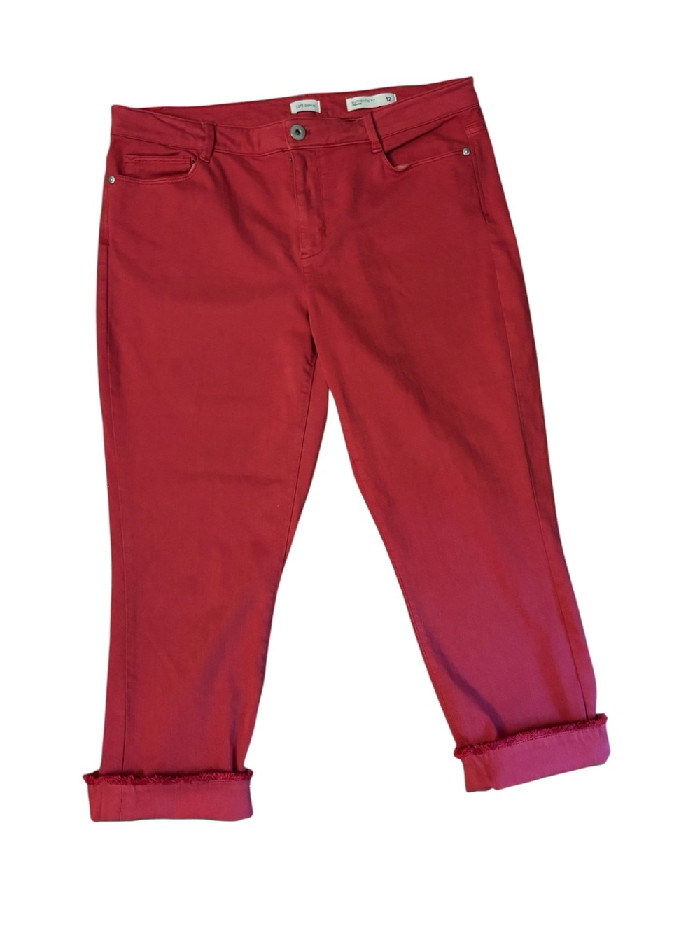 J. Jill Straight Cropped Leg Jeans in Deep Red